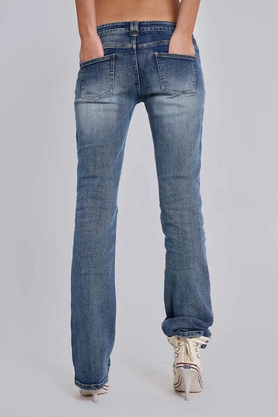 Militärinspirerade Bootcut-Jeans i färgen Cooper