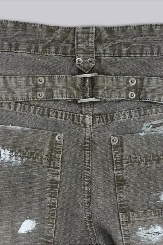 Målade khakifärgade Ripstop-Jeans i snickarmodell