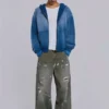 Målade khakifärgade Ripstop-Jeans i snickarmodell
