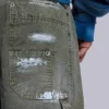 Målade khakifärgade Ripstop-Jeans i snickarmodell