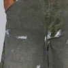 Målade khakifärgade Ripstop-Jeans i snickarmodell