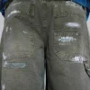 Målade khakifärgade Ripstop-Jeans i snickarmodell