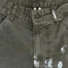 Målade khakifärgade Ripstop-Jeans i snickarmodell