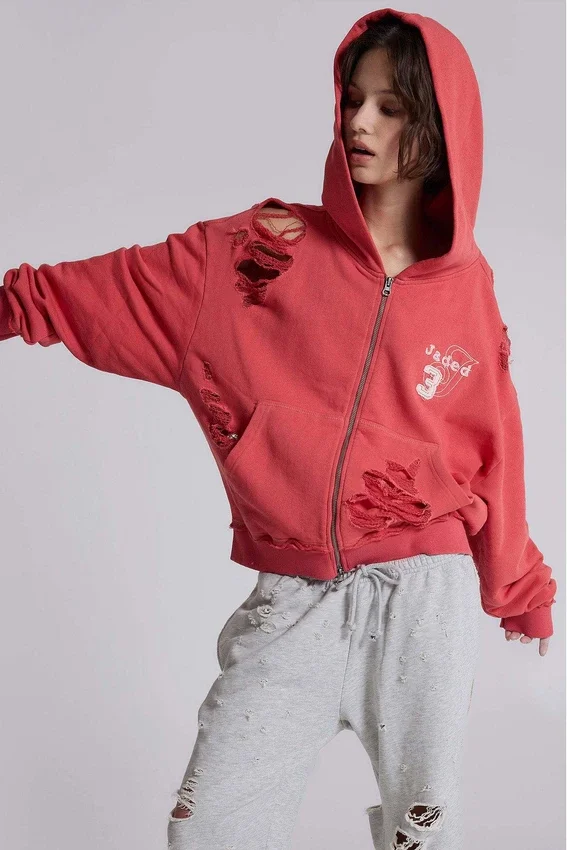 Monster Hoodie i sliten stil