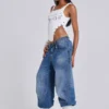 Nailed Studded Colossus Jeans i mellanblå tvätt