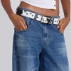 Nailed Studded Colossus Jeans i mellanblå tvätt