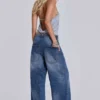 Nailed Studded Colossus Jeans i mellanblå tvätt