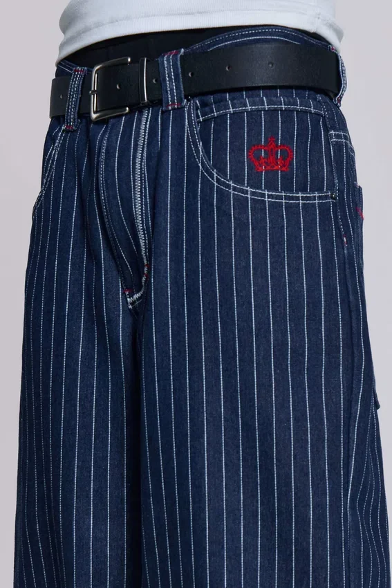 Navy Ollie Pinstripe XL Colossus Jeans