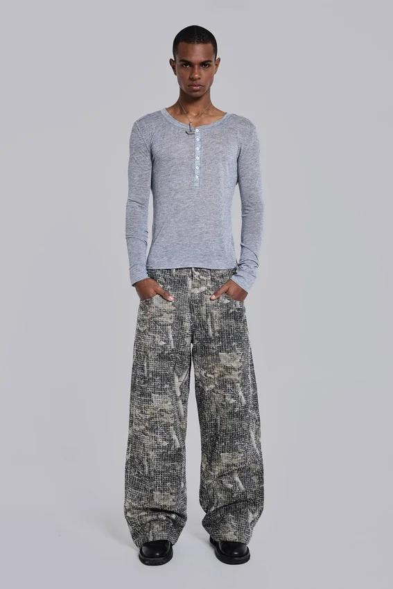 Needle Punch Woodland Camo Colossus Jeans