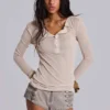 Oatmeal Haze Henley-tröja