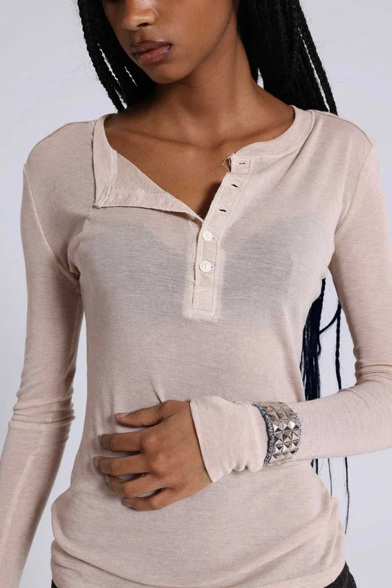 Oatmeal Haze Henley-tröja