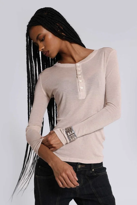 Oatmeal Haze Henley-tröja