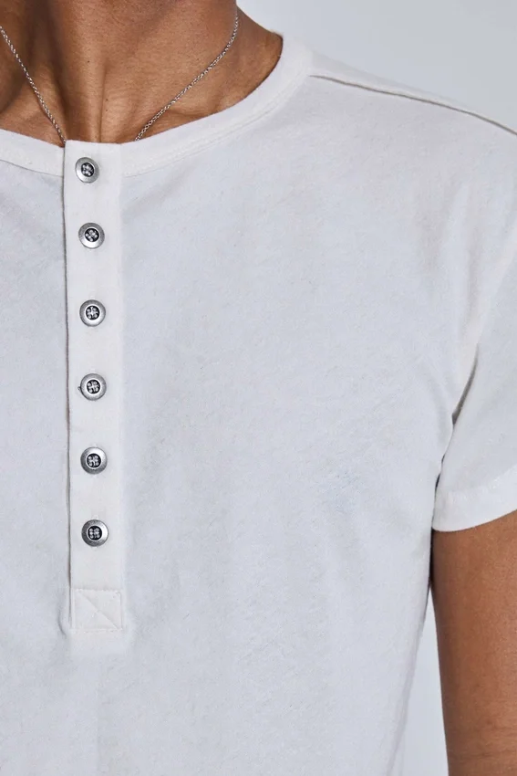 Off White Haze Henley-T-shirt