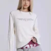 Off White T-shirt med tatueringsapplikation