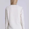 Off White T-shirt med tatueringsapplikation