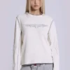 Off White T-shirt med tatueringsapplikation