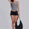 Oriel Eyelet Cargo-minishorts i svart