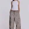 Parachute Pants i Stone Oil-tvätt
