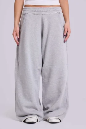 Petite gråmelerade, baggy Monster Joggers