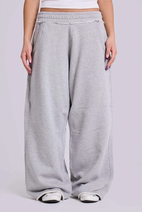 Petite gråmelerade, baggy Monster Joggers