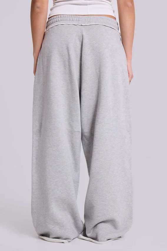 Petite gråmelerade, baggy Monster Joggers