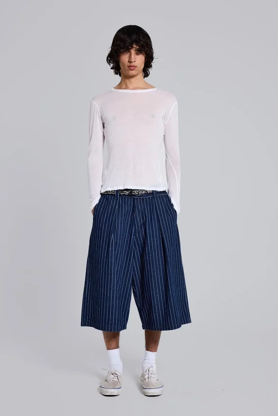 Pinstripe Denim XL Goliath Shorts