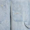 Pinstripe-jeansshorts med dubbla knän