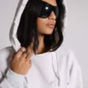 Pullover Bitten-hoodie i gråmelerad