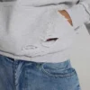 Pullover Bitten-hoodie i gråmelerad