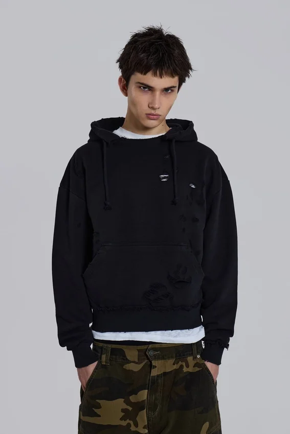 Pullover Bitten-hoodie i svart