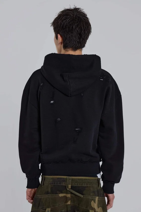 Pullover Bitten-hoodie i svart