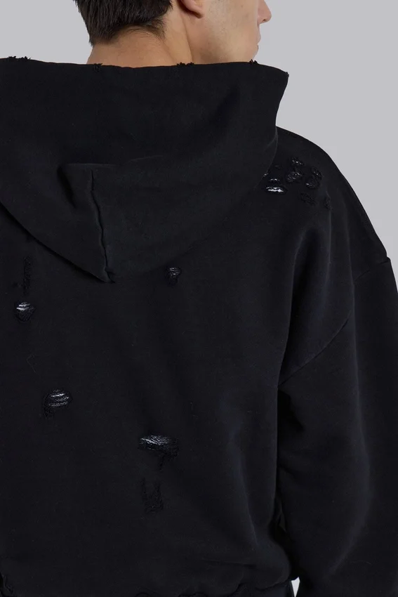 Pullover Bitten-hoodie i svart