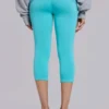 Quinn Capri-byxor i jersey med nitar i turkos