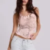 Ramona-väst i rosa med burnout-effekt