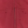 Röd, solblekt hoodie med vaffelfoder och dragkedja
