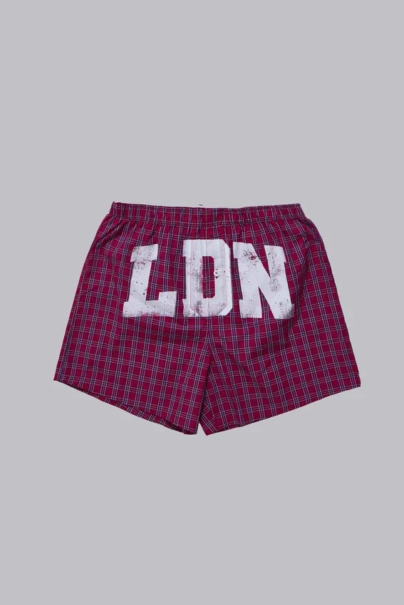 Röda rutiga LDN-boxershorts