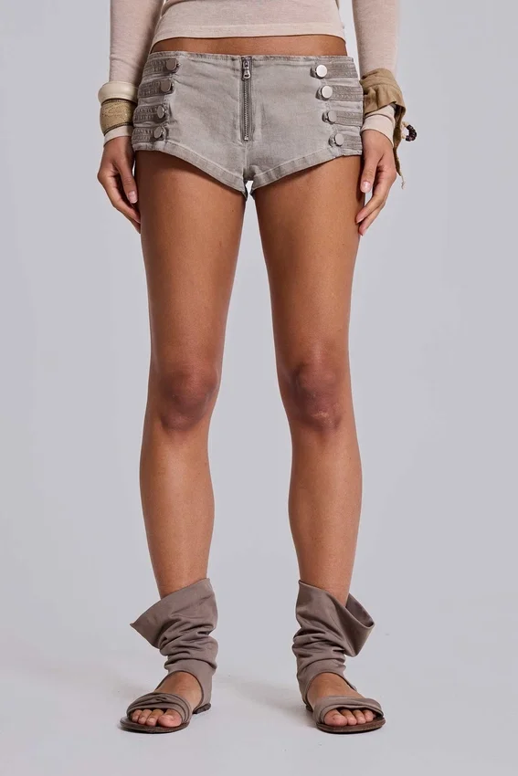 Rebel Military minishorts i färgen Clay