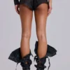 Rebel Military minishorts i PU-läder