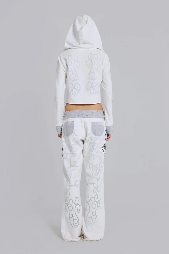 Rock Revival grafisk hoodie med nitar