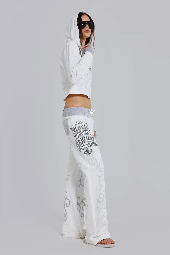 Rock Revival grafisk hoodie med nitar