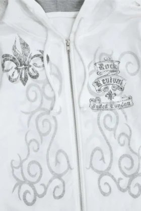 Rock Revival grafisk hoodie med nitar