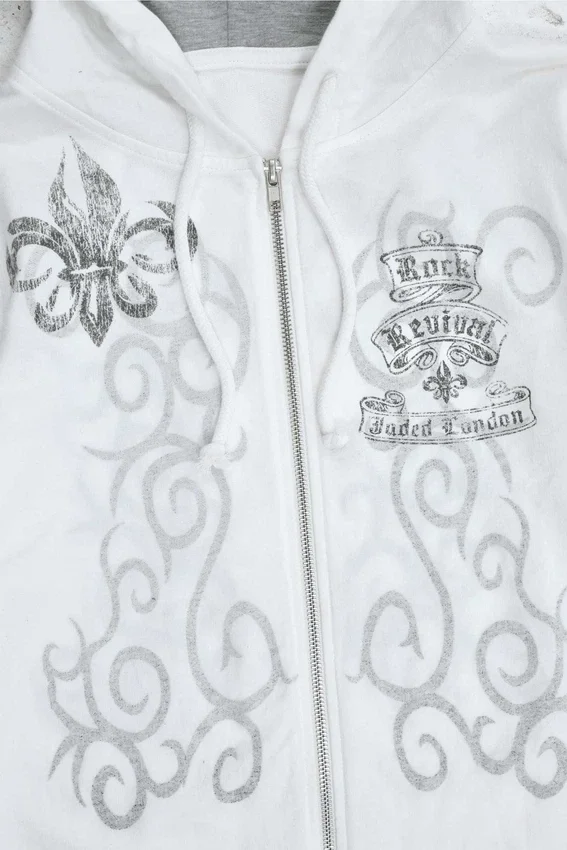 Rock Revival grafisk hoodie med nitar
