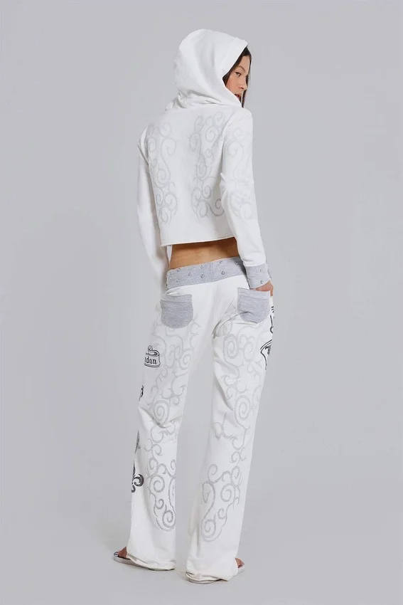 Rock Revival grafisk hoodie med nitar