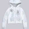 Rock Revival grafisk hoodie med nitar