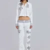 Rock Revival grafisk hoodie med nitar