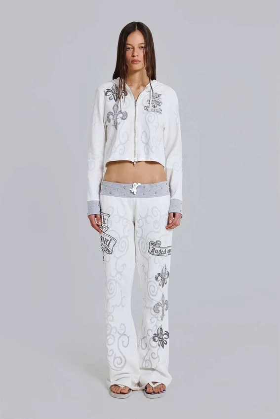 Rock Revival grafisk hoodie med nitar