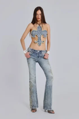 Rock Revival Madison Bootcut-jeans med dekorationer