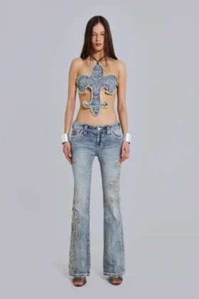 Rock Revival Madison Bootcut-jeans med dekorationer