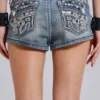 Rock Revival-minishorts i denim med dekorationer