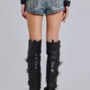 Rock Revival-minishorts i denim med dekorationer